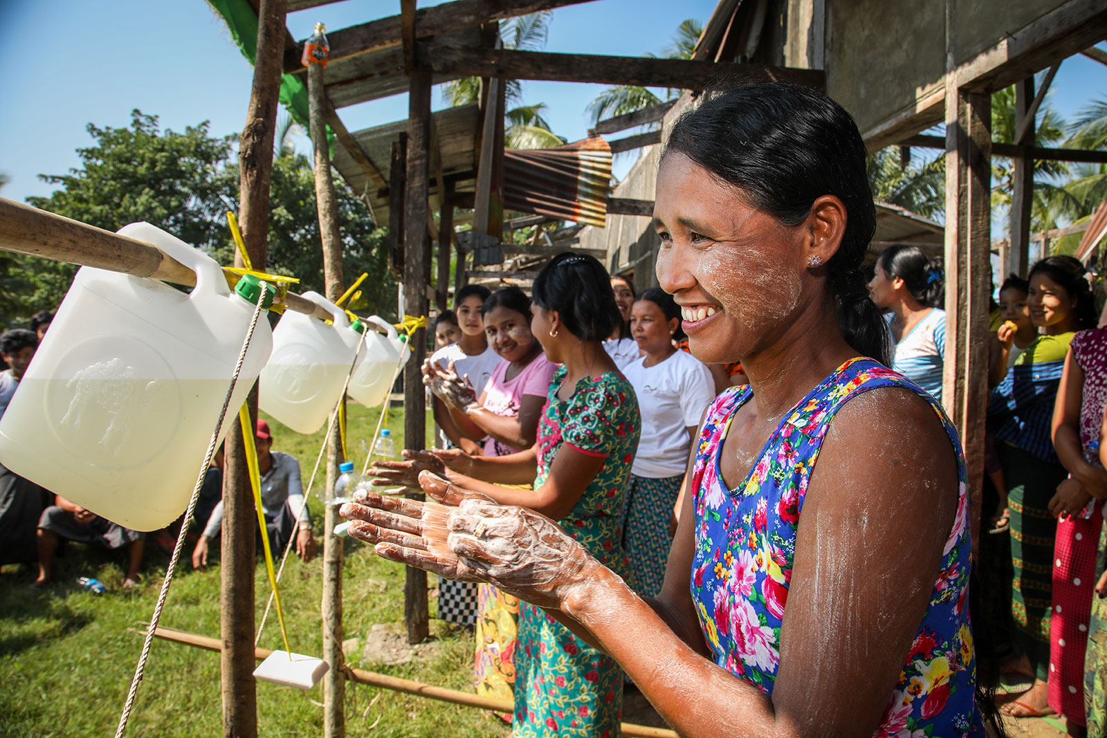 Global Handwashing Day Campaign at Nga Wet Swe Village, Pauktaw , Rakhine State. Copyright: GIZ FNS Rakhine